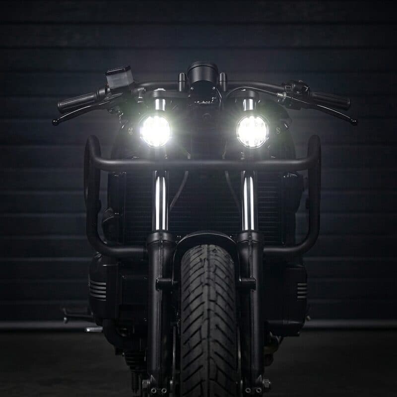 Motorcycle dual LED spotlights — auxiliary fog lights by Dapper Motor
